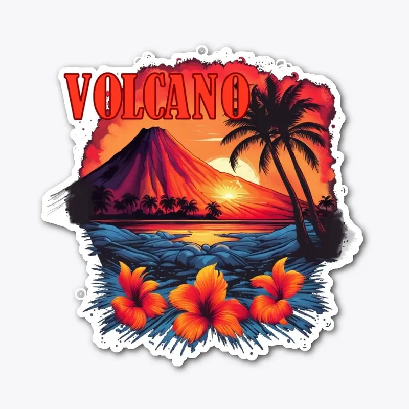 Volcano at Sunset